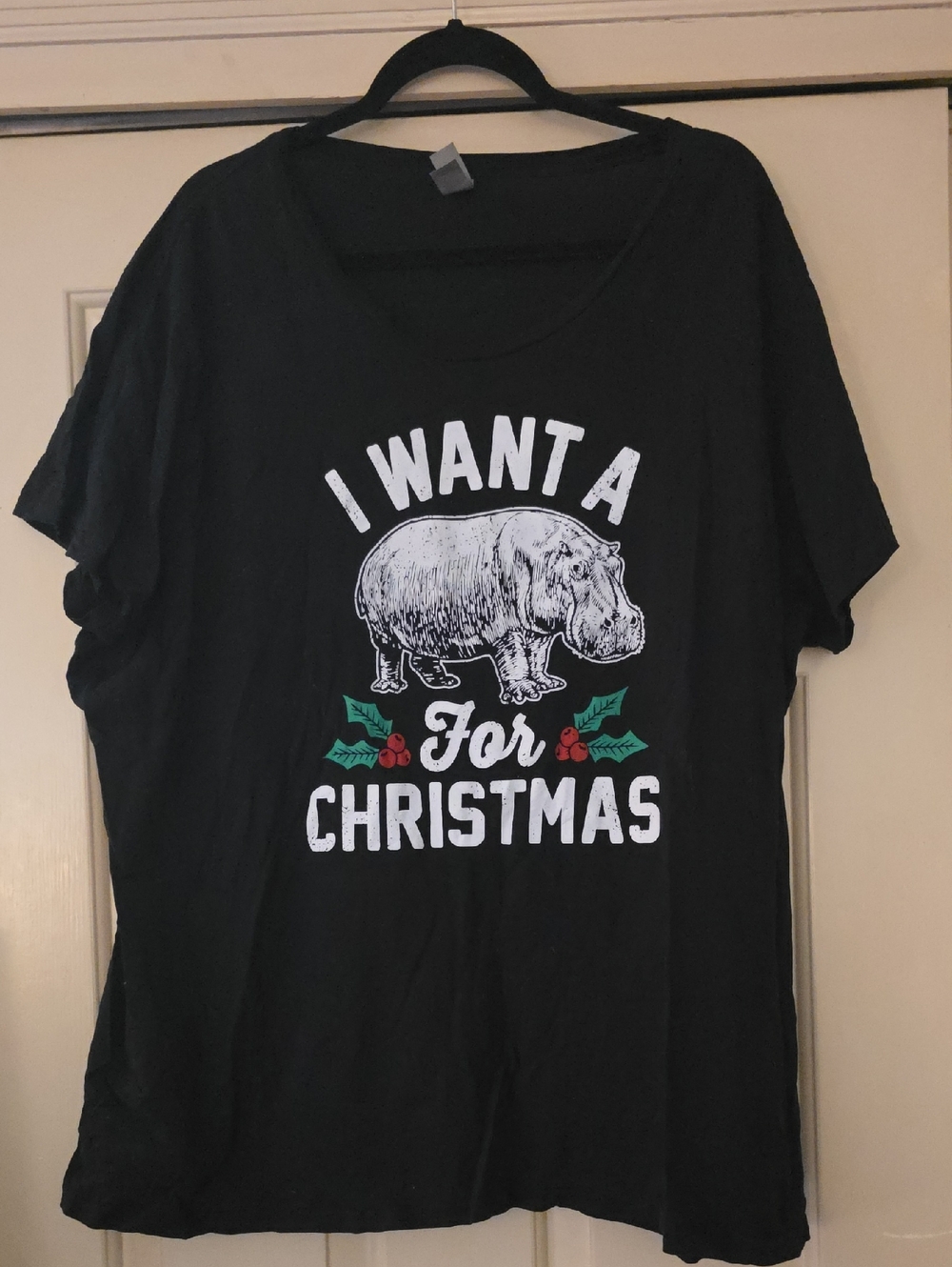 Black Christmas Hippo Graphic Tee